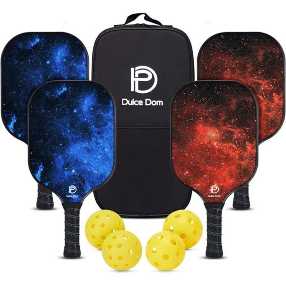 Pickleball Paddles, USAPA Approved Fiberglass/Graphite Pickleball Set of 2/4 - Picture 1 of 7